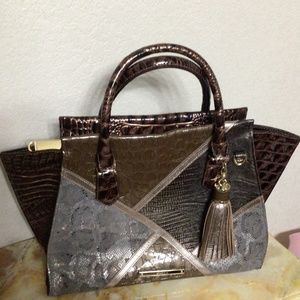 Brahmin Priscilla Satchel Brown Multi